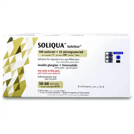 Soliqua SoloStar 30-60 DS 100U+33MCG 3 Pens