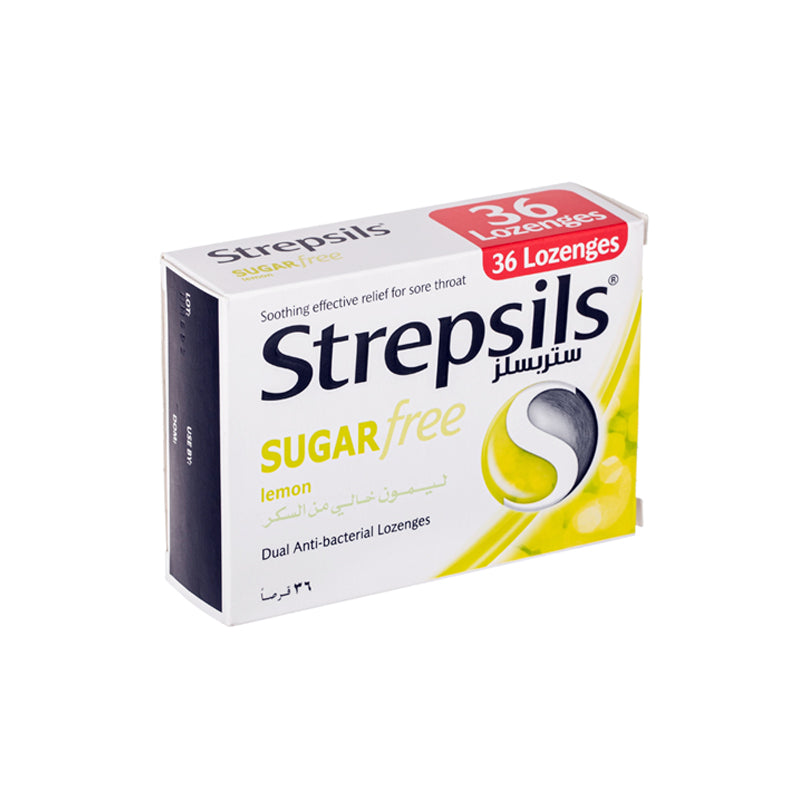 Strepsils Lozenges Lemon Sugar Free 36 Pcs