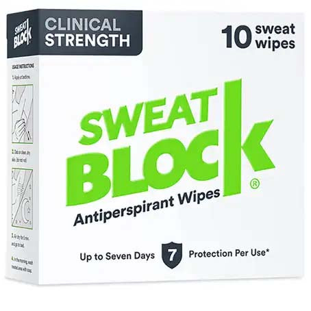 Sweat Block Antiperspirant Wipes - 10 pcs