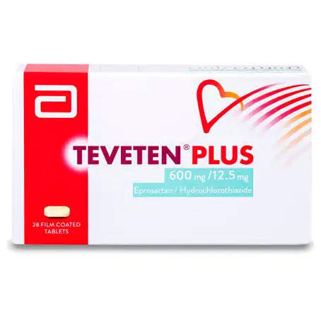 Teveten-Plus 600 by 12.5 mg Tablet 28 Pcs