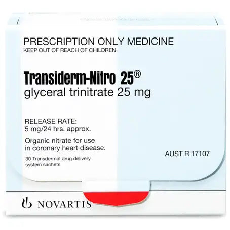 Transiderm-Nitro 25 Mg ( 5mg by24 Hrs) 30 Pcs