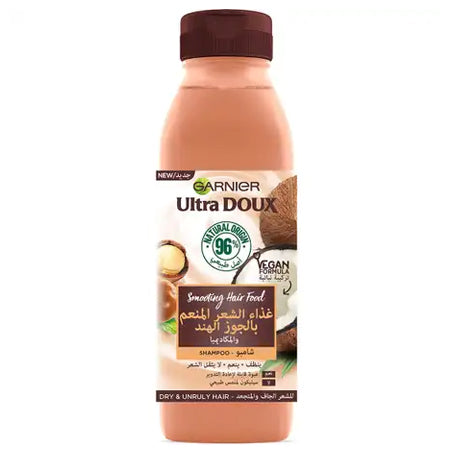 Ultra Doux Smoothing Coconut and Macadamia Hair Food Shampoo for Dry and Unruly Hair 350ml