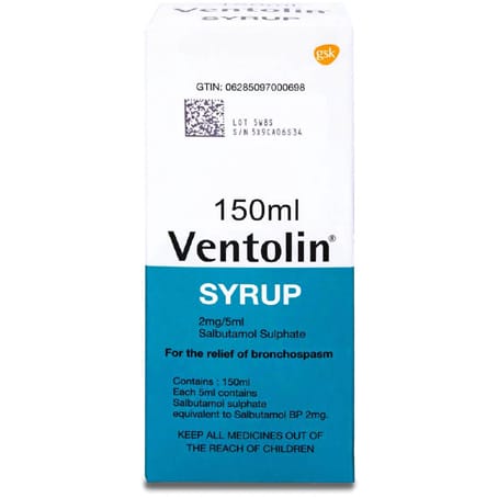 Ventolin 2 mg by 5ml Syrup 150 ml