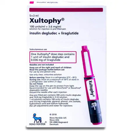 Xultophy 100 Units by Ml+ 3.6Mg by Ml 5 Pens 3Ml (Refrigerator)