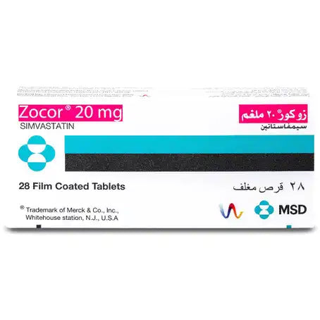 Zocor 20 mg Tablet 28 Pcs